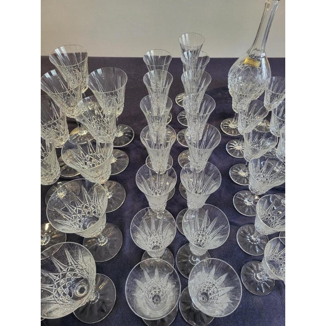 Crystal Tarn Carafe and Glasses from Saint Louis, France, 1950s, Set of 49 For Sale - Image 18 of 18