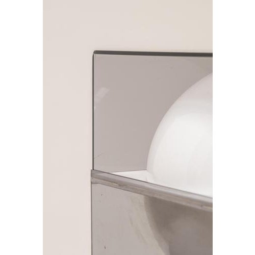 1970s Cubic Table Lamp in Smoked Glass with White Diffuser, Italy, 1970s For Sale - Image 5 of 8