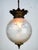 Antique Etched Glass Globe Pendant Light with Brass Gallery For Sale - Image 3 of 10