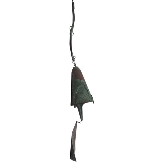 Metal 1960s Bronze Wind Bell Chime by Paolo Soleri for Arcosanti For Sale - Image 7 of 9