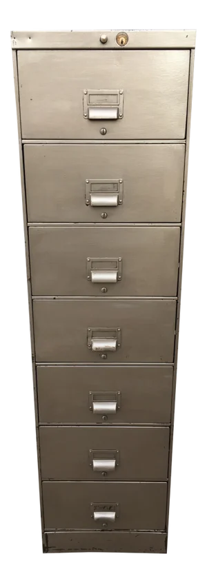 1930s Industrial Steel 7-Drawer Vertical File by Art Metal