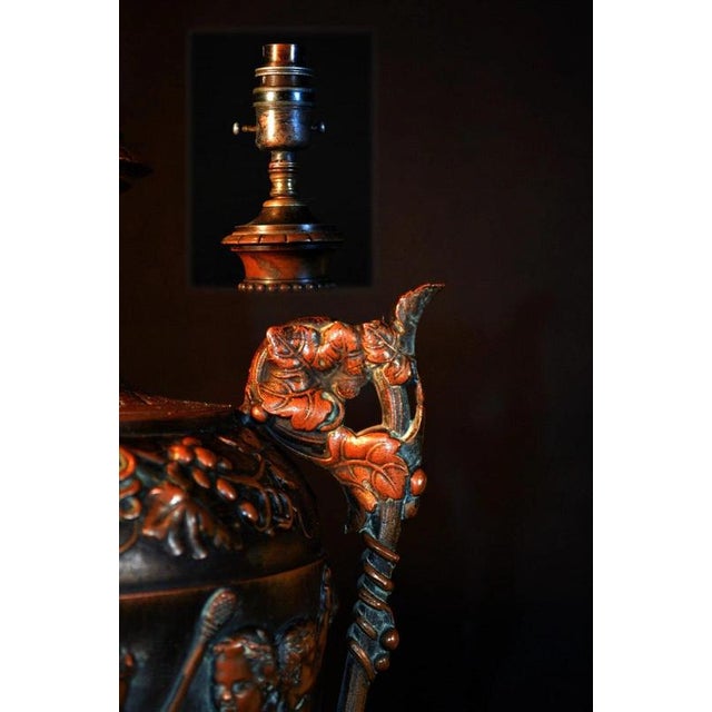 French Napoleon III Bronze Putti Urn Table Lamp by Léopold Oudry, 1870 For Sale - Image 16 of 18