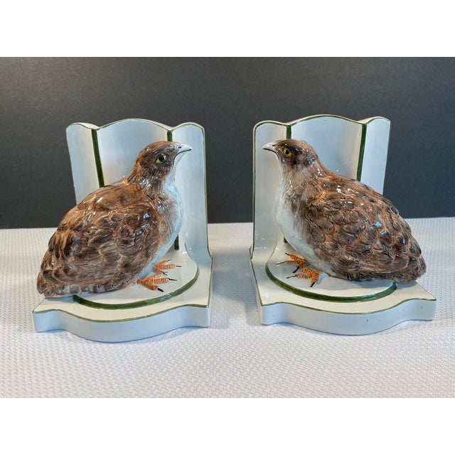1960s Italian Majolica Quail Bookends a Pair Chairish