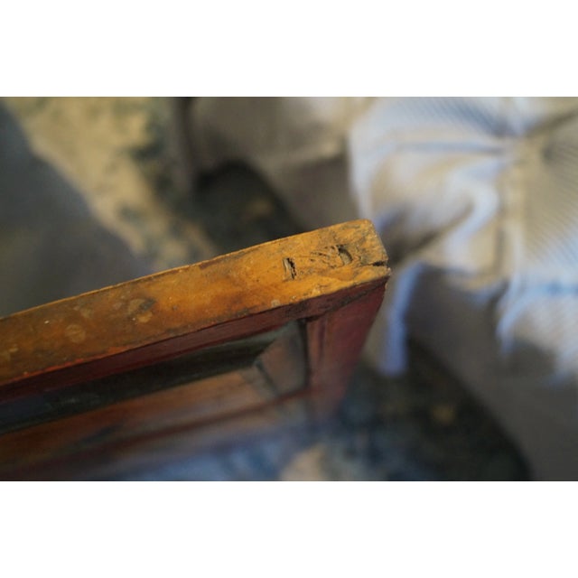 Wood Antique Chinese Hand Painted Elm Wood Wall Panel For Sale - Image 7 of 9