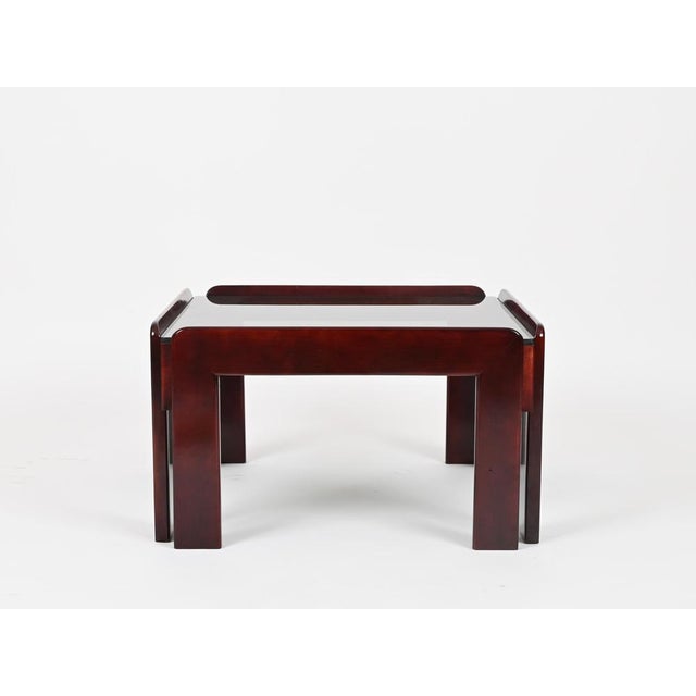 Square Coffee Table with Smoked Glass by Afra & Tobia Scarpa, Italy, 1960s For Sale - Image 13 of 15