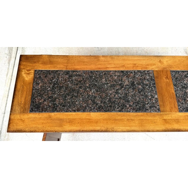 Traditional Wood Buffet With Stone-Inset Top and Wine Storage For Sale In Raleigh - Image 6 of 17