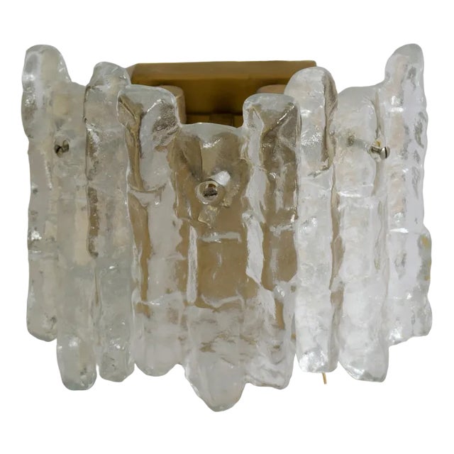 Soria Ice Glass Wall Lamp from Kalmar Franken Kg, 1960s For Sale