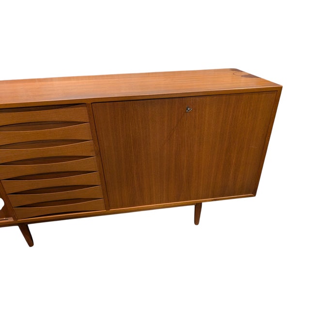 1950’s Arne Vodder for Sibast 98" Teakwood Credenza Model 29a For Sale - Image 9 of 12