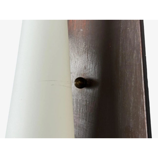 Brown Danish Modern, Teak, Brass, Opaline Glass, Wall Lights, Denmark, 1960s For Sale - Image 8 of 10