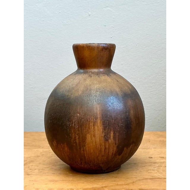 Vintage Brown Glazed Ceramic Vase For Sale - Image 14 of 14