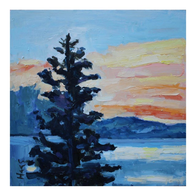 Lake Tahoe Sunset, Modern Oil Painting For Sale