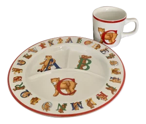 1994 Vintage Tiffany & Co Abc Baby China Set - 2 Pieces