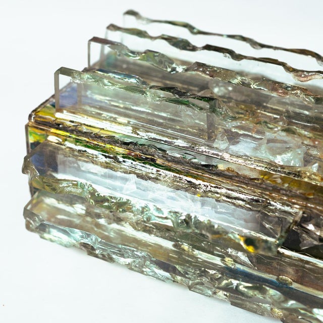 Brutalist Glass Wall Sconce by Chartres Raak, 1960s For Sale - Image 12 of 13