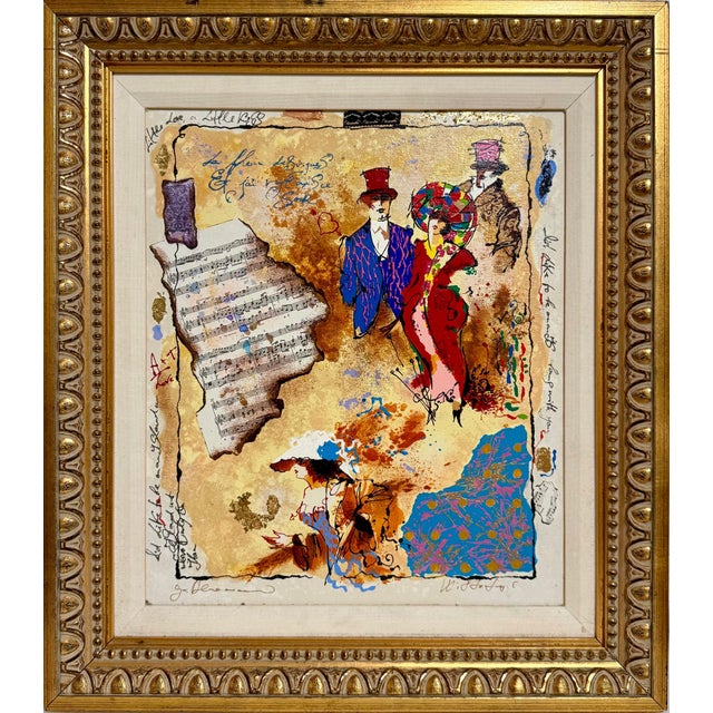 Baroque Tanya Wissotzky and Alexander Galtchansky, Silkscreen on Canvas Musical Belle Epoque Composition Alexander & Wissotzky For Sale - Image 3 of 18