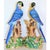 This is a beautiful set of blue majolica parrots in a Chinese Import style detail. They have blue back feathers, golden...