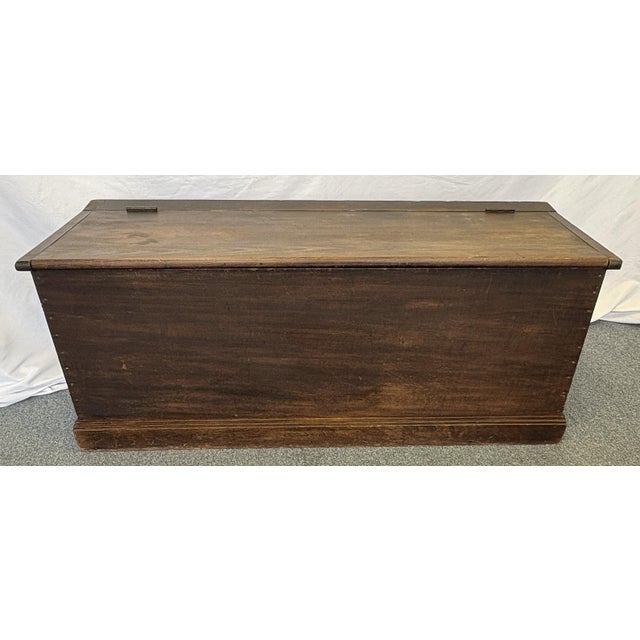 Very cool antique blanket chest from the early 20th century. The piece is hand made of solid wood with a hinged lid. It...