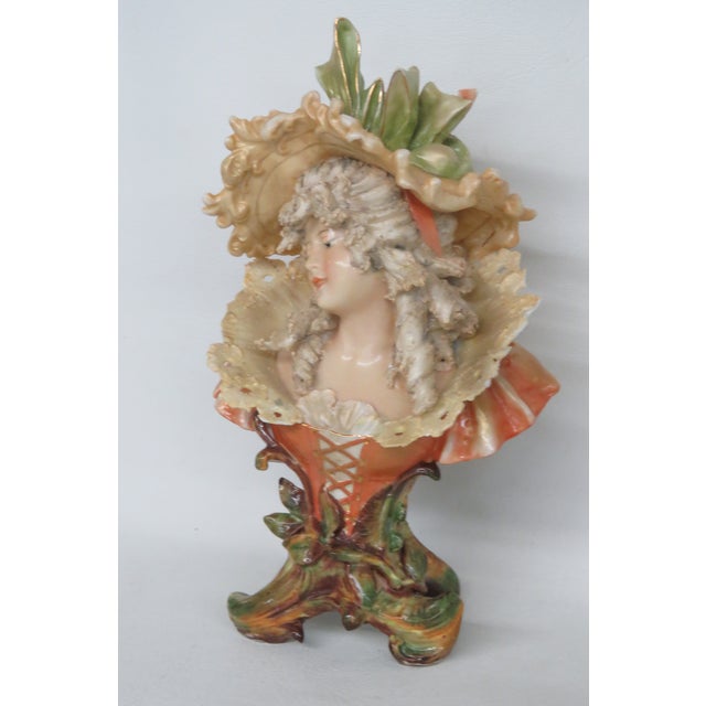 Victorian Victorian Late 1800s Lady Female Bust Porcelain Figurine 4617b For Sale - Image 3 of 16
