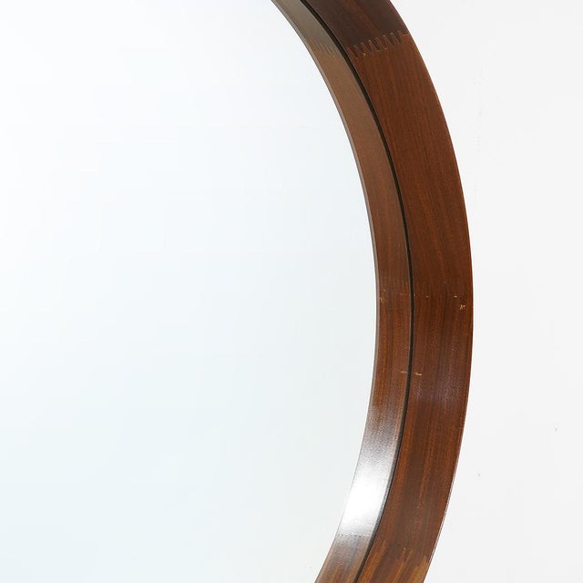 Round Teak Wall Mirror, 1960s For Sale - Image 10 of 14