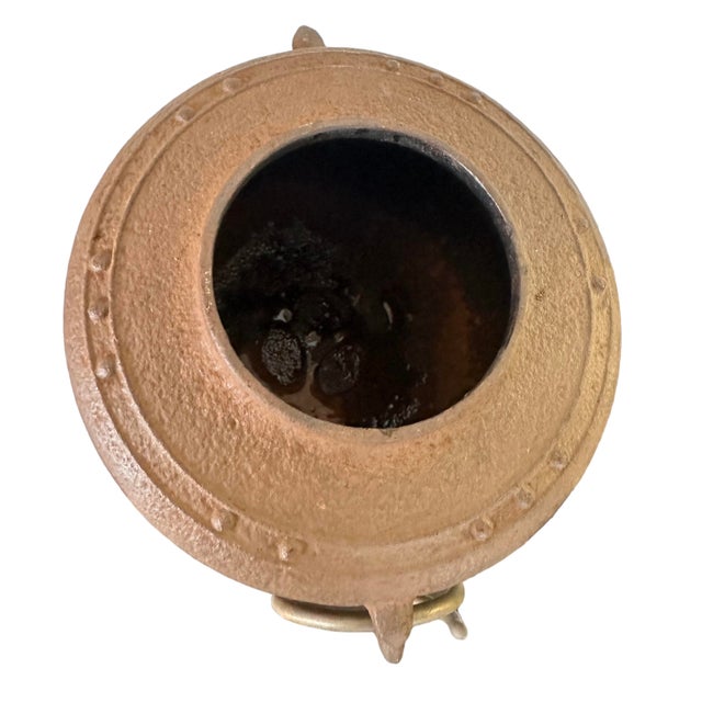 Metal Antique Meiji Japanese Chagama Iron Metal Tea Kettle For Sale - Image 7 of 15