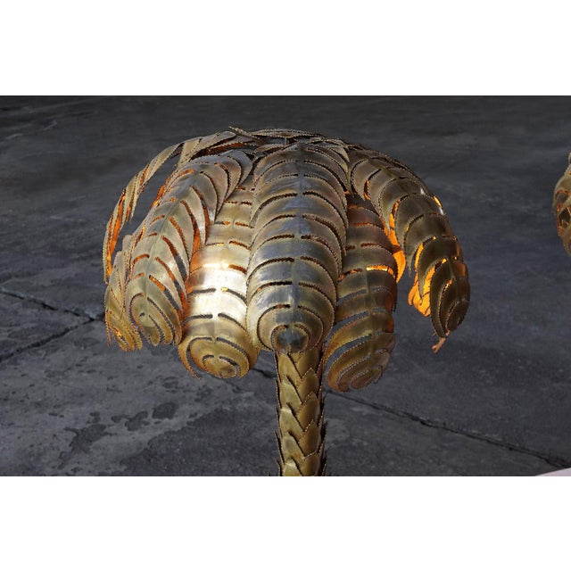 Palm Tree Table Lamps by Christian Techoueyres for Maison Jansen, France, 1970s, Set of 2, in Good conditions. Designed...