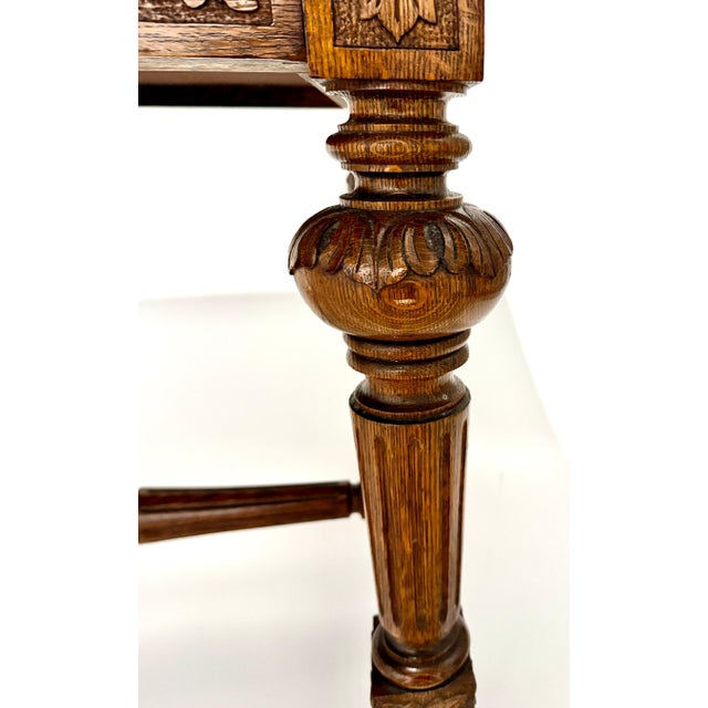 Wood Late 19th Century American Renaissance Carved Oak Desk For Sale - Image 7 of 9