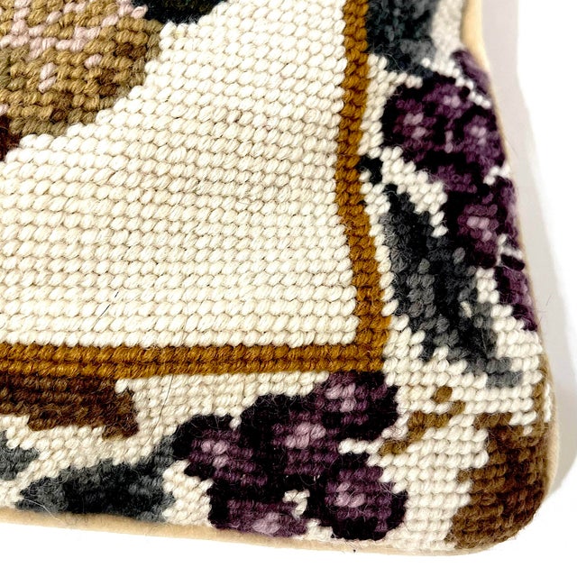 Hand-Done Needlepoint Fruit Pillows with Down/Feather Inserts- Set of 2 For Sale - Image 4 of 10