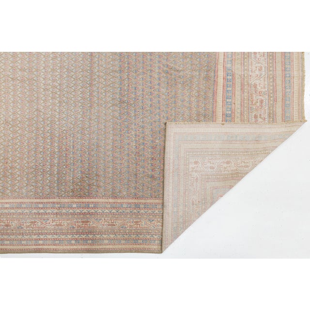 Contemporary Antique Tabriz Style Wool Rug With Geometric Pattern in Subtle Earth Tones For Sale - Image 3 of 11