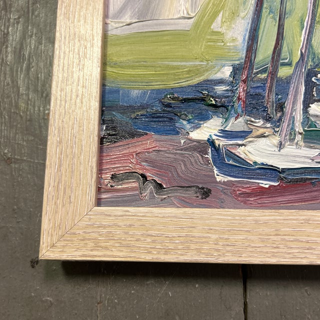 Contemporary Original Impressionist Seascape Painting “Calm Sails” For Sale - Image 4 of 5