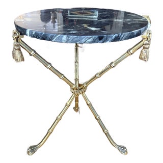 1940s Italian Bronze and Marble Table For Sale