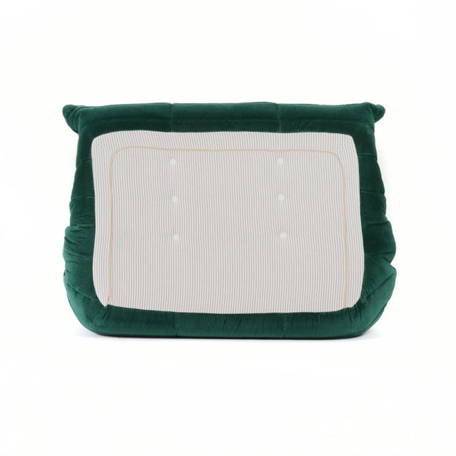 Emerald Togo Loveseat in Emerald Corduroy - Original Vintage Ligne Roset For Sale - Image 8 of 10