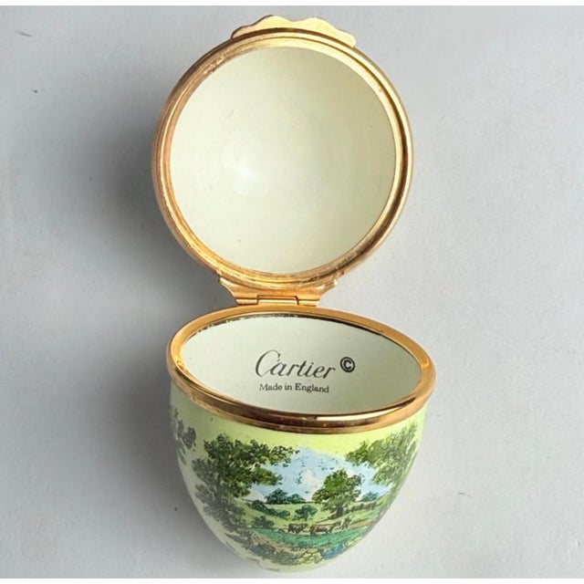 1940s Cartier Limited-Edition Egg Shaped Enamel Trinket Box For Sale In New York - Image 6 of 6