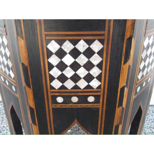 1900 - 1909 Antique Moroccan Inlaid Table For Sale - Image 5 of 18