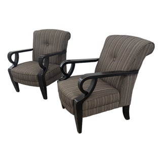 Pair of 1990s Mid Century Style Bassett Furniture Club Chairs For Sale