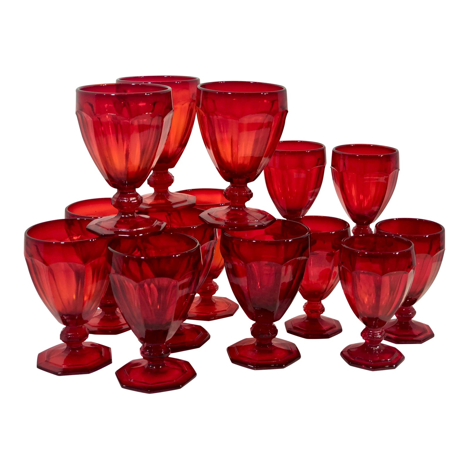 Ruby Red Parfait Glasses / Dessert Cups Set of 14 Chairish