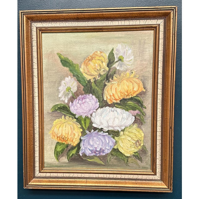 k.l. Koivisto, Chrysanthemums, 1976, Oil on Canvas, Framed For Sale - Image 10 of 18