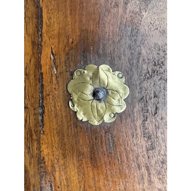 Mid-Century Anglo-Indian Teak & Repoussé Brass Nesting Table Set For Sale - Image 11 of 18