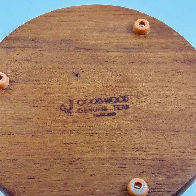 Vintage Glass Cloche on Teak Base For Sale - Image 11 of 11