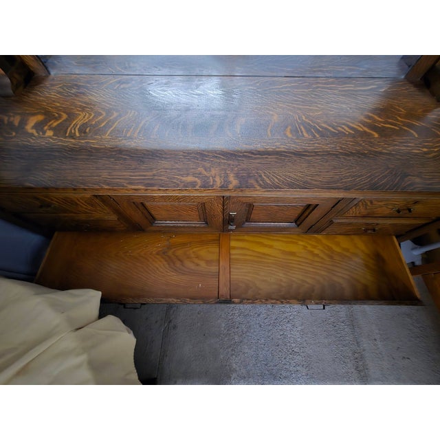 Marked Down (Again)! 1910s Arts & Craft-Style J K Rishel Solid Oak Buffet For Sale - Image 9 of 18