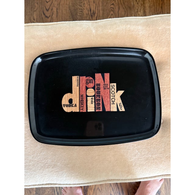 Mid 20th Century Vintage Couroc Drink Resin Tray For Sale - Image 5 of 6