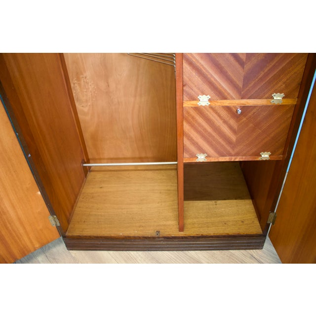 Brown Vintage Art Deco Burr Dark Walnut Compactum Wardrobe, 1950s For Sale - Image 8 of 12