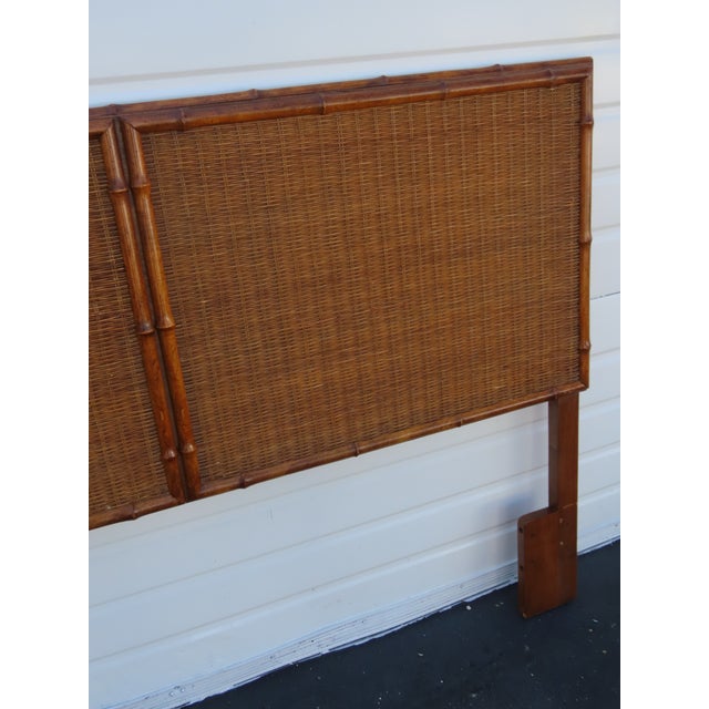 American of Martinsville American of Martinsville Hollywood Regency Bamboo Full Queen Size Headboard 6452 For Sale - Image 4 of 13