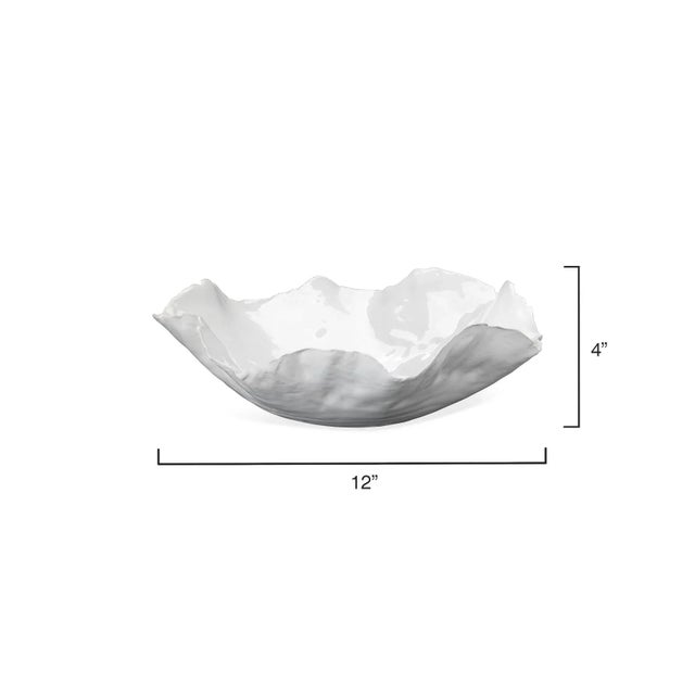 Modern Peony Bowl, Large in White For Sale - Image 3 of 7