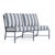 Brown Jordan Venetian Armless Loveseat in Sapphire with Sapphire Stripe Cushions For Sale