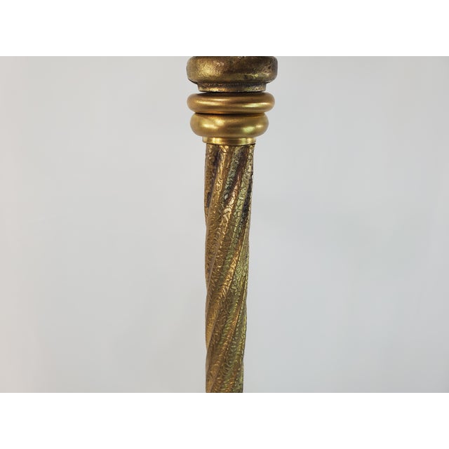 Antique Art Deco Uranium Slag Glass Bridge Arm Floor Lamp - 1920s For Sale - Image 9 of 13