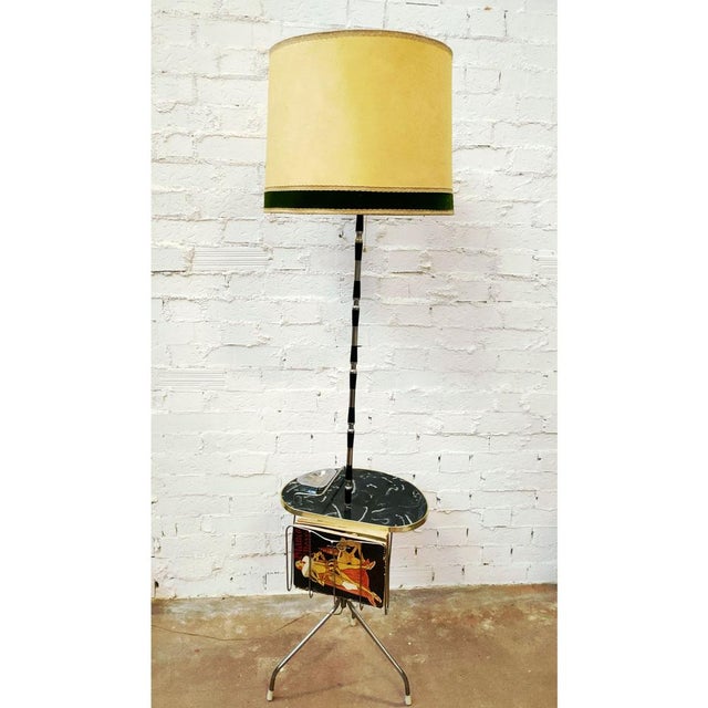 1950s Mid-Century Lamp with Magazine Rack and Tray, 1950s For Sale - Image 5 of 8