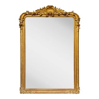 19th Century French Transitional Giltwood Mirror For Sale