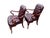 Late 20th Century Pair Red Chesterfield Tufted Leather Gooseneck Library Armchairs For Sale In New York - Image 6 of 15