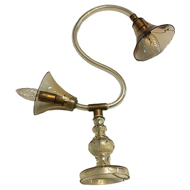 Glass Table Lamp, 1960s For Sale