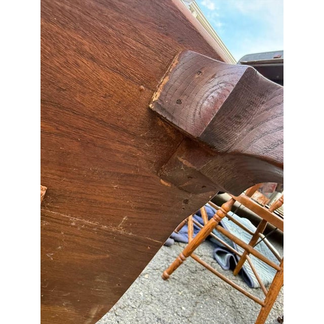 Vintage George III Style Solid Oak Windsor Style Comb- Back Settee Bench For Sale - Image 16 of 17