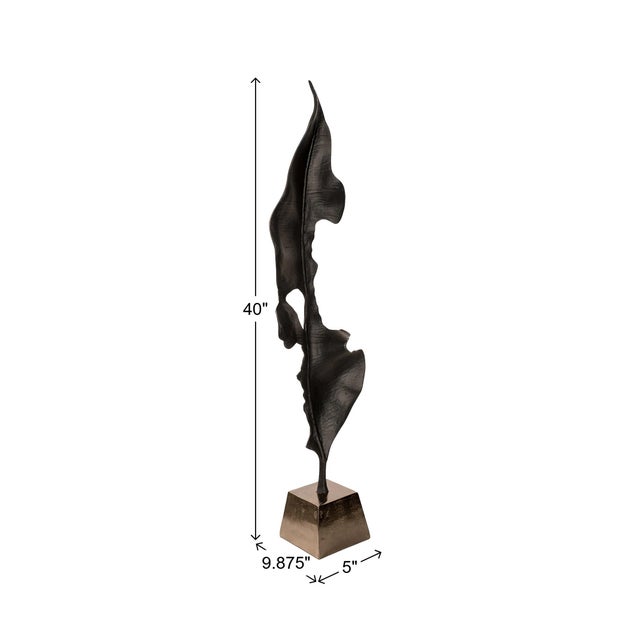 Black Elemental Leaf Sculpture - Large For Sale - Image 11 of 11